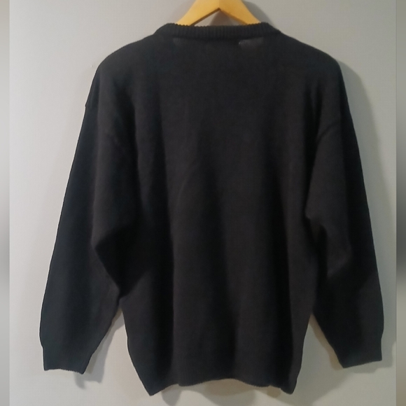 Vinatge Western Collection Black Sweater Floral Beaded Embroidery Size Large - Picture 5 of 7